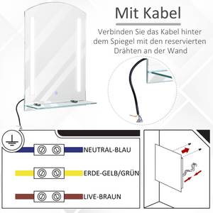 Badezimmerspiegel 834-057 Silber - Glas - 70 x 4 x 50 cm