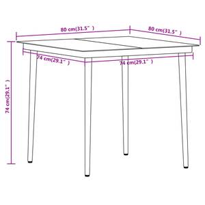 Garten-Essgruppe (5-teilig) 3013392-2 Braun - Metall - 80 x 74 x 80 cm