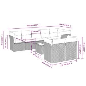 Gartensitzgruppe K4019(9-tlg) Schwarz - Massivholz - 69 x 62 x 55 cm