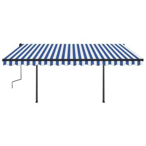 Auvent rétractable 3006679-2 Bleu - Blanc - Profondeur : 450 cm