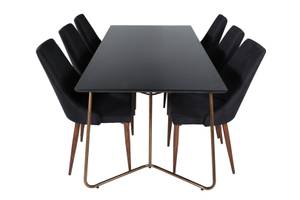 Essgruppe Pippi 15 (7-teilig) Schwarz - Massivholz - 90 x 75 x 190 cm