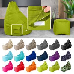 2er Set Sitzsack + Hocker "Cozy+Cube" Steingrau