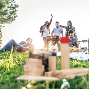 Kubb Wikingerspiel Braun - Rot - Holzwerkstoff - 5 x 5 x 30 cm