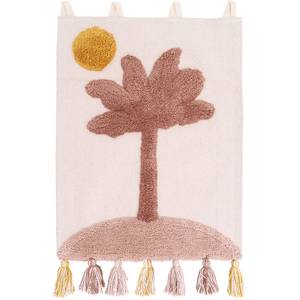 Kinder Wanddekoration LITTLE PALM Pink - Naturfaser - Textil - 40 x 50 x 50 cm