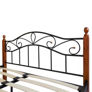 Metallbett mit Lattenrost 1343 Schwarz - Braun - Breite: 185 cm