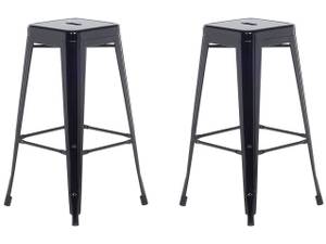 Tabouret de bar CABRILLO Noir - 42 x 76 x 42 cm