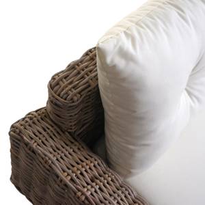 Sofa M32 Weiß - Rattan - Massivholz - 209 x 85 x 78 cm