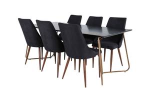 Essgruppe Pippi 15 (7-teilig) Schwarz - Massivholz - 90 x 75 x 190 cm