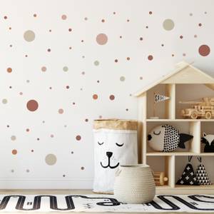 Aufkleber Deko Punkte Kreise Set Dots Beige - Altrosa - Orange - Rot