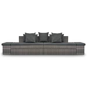 Ensemble de sofa Gris - Polyrotin - 240 x 65 x 150 cm