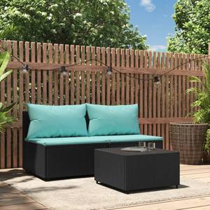 Garten-Lounge-Set 3029630-3 (3-teilig) Schwarz - Blau