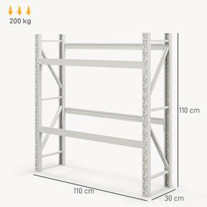 Getränkekistenregal 838-458V00WT Weiß - Metall - 30 x 110 x 110 cm