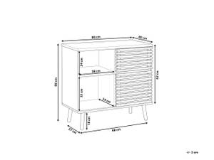 Buffet PERTH Noir - Marron - Bois manufacturé - 80 x 80 x 40 cm