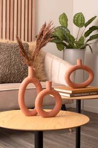 Vase Ring Orange - Kunststoff - 25 x 4 x 21 cm