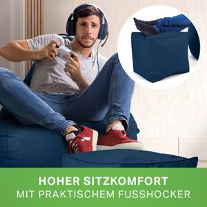 2er Set Sitzsack + Hocker "Cozy+Cube" Hellblau