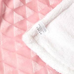 Decke mit Dreiecksmuster Sherpa Pink - 200 x 230 cm