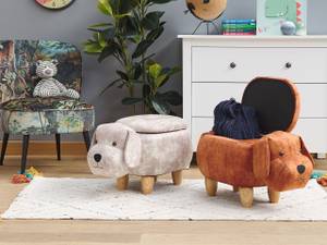 Pouf animal DOGGY Marron - Chêne clair - Marron sable