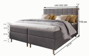 Boxspringbett IBIZA Braun - Breite: 140 cm