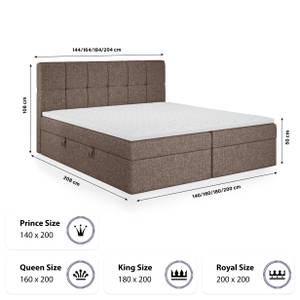 Boxspringbett Mokpo Braun - Breite: 184 cm