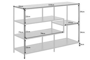 Bücherregal SLIM LINE Schwarz - Stein - 114 x 79 x 35 cm