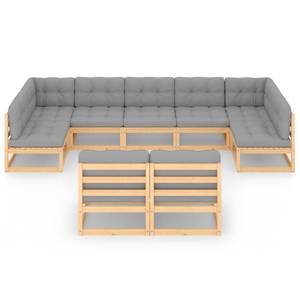 Garten-Lounge-Set (9-teilig) 3009755-2 Grau - Holz