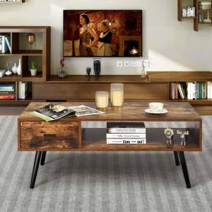 Couchtisch mit Schublade Holz Braun - Holzwerkstoff - 55 x 45 x 109 cm