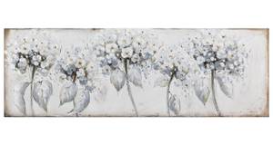 Acrylbild handgemalt Zart im Wind Weiß - Massivholz - Textil - 150 x 50 x 4 cm