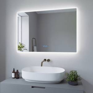 Bad Spiegel Energiesparend Lichtspiegel Silber - Glas - 100 x 70 x 5 cm