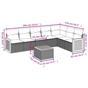 Gartensitzgruppe K4304(8-tlg) Schwarz - Massivholz - 69 x 62 x 55 cm