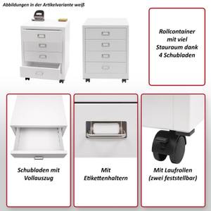 Rollcontainer L49 Grau - Metall - 40 x 55 x 41 cm