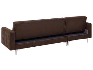 Modulsofa ABERDEEN 2-tlg Braun - Dunkelbraun - Silber - Breite: 267 cm - Kunstleder