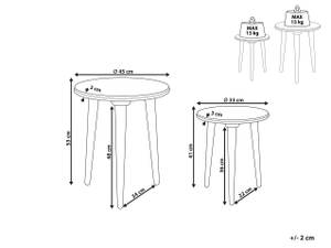Table d'appoint JATRA Gris - Bois massif - 45 x 53 x 45 cm