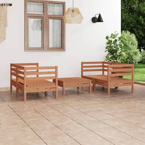 Salon de jardin Marron - Bois massif - Bois/Imitation - 64 x 29 x 64 cm