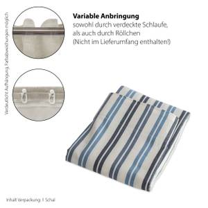 Vorhang baumwolle blau-grau streifen Blau - Textil - 140 x 245 x 1 cm