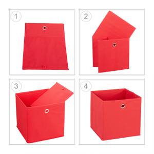 Lot de 6 boîtes de rangement rouge Rouge