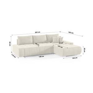 Ecksofa Eckcouch Bonari L Form Couch Beige - Ecke davorstehend rechts