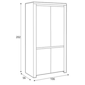 Kleiderschrank DAMINO Braun - Weiß - Holzwerkstoff - 106 x 202 x 56 cm