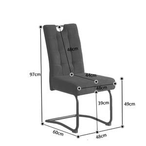 Esszimmerstuhl SOFIA 2er-Set Anthrazit