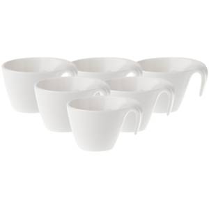 Kaffeetassen Flow 6er Set Weiß - Porzellan - 9 x 8 x 12 cm