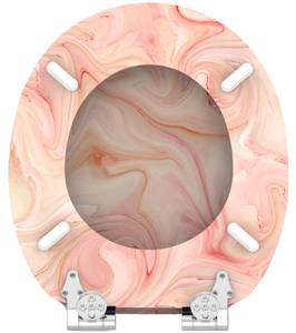 WC-Sitz mit Absenkautomatik Marmor Rosa Pink - Holzwerkstoff - 38 x 6 x 47 cm