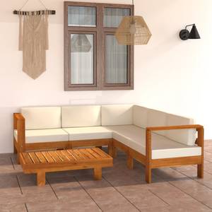 Garten-Lounge-Set (6-teilig) 3006534-5 Weiß - Massivholz - Holzart/Dekor - 60 x 25 x 100 cm