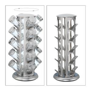 Gewürzkarussell rund mit 20 Gläsern Silber - Glas - Metall - 22 x 39 x 22 cm