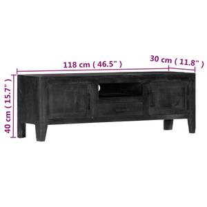 TV-Möbel 247985 Schwarz - Massivholz - Holzart/Dekor - 30 x 40 x 118 cm