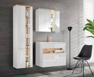 Armoire sous lavabos BAHAMA CUW80 1D Blanc - Bois manufacturé - Matière plastique - 80 x 68 x 46 cm