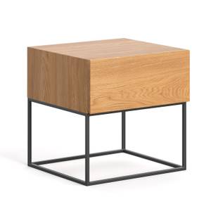 Nachttisch Loom mit Schublade Schwarz - Braun - Massivholz - Holzart/Dekor - 44 x 45 x 42 cm