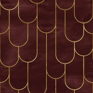 Papier Peint MOTIFS Style Art Déco Beige - Marron - Papier - Textile - 53 x 1000 x 1000 cm