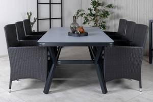 Gartenmöbel-Set Virya (7-teilig) Schwarz - Rattan - 100 x 74 x 200 cm