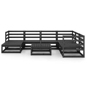 Garten-Lounge-Set (8-teilig) 3009814-1 Schwarz - Massivholz - Holzart/Dekor - 70 x 30 x 70 cm