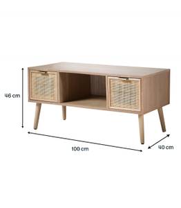TV-Möbel mit 2 Schubladen - L100 cm Beige - Holzwerkstoff - 42 x 45 x 100 cm
