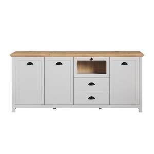 Sideboard Landside 2 Grau - Holz teilmassiv - 41 x 82 x 190 cm